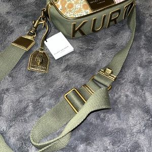 Kurt Geiger Green Key Holder with Brass Accents